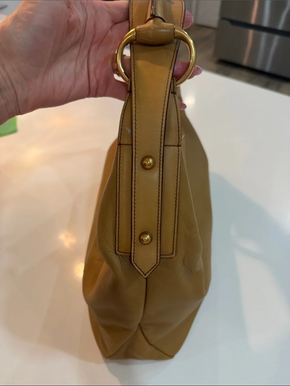 GUCCI-Tom Ford Hobo Shoulder Bag - Deep mustard/tan color Leather ..